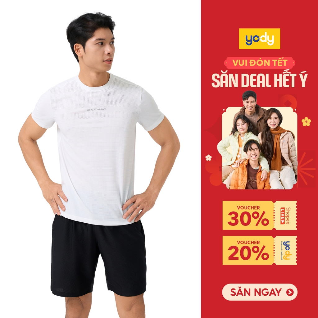 [sale] Bộ đồ thể thao nam YODY set áo quần vải ít nhăn, co giãn, thấm hút tốt MAST25S009