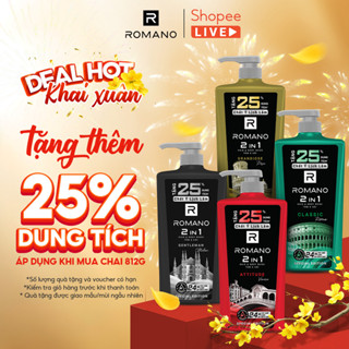  Dầu gội nam Romano sạch gàu   hương nước hoa   Gen Z 610g   650g   812g   900g - LIVE 