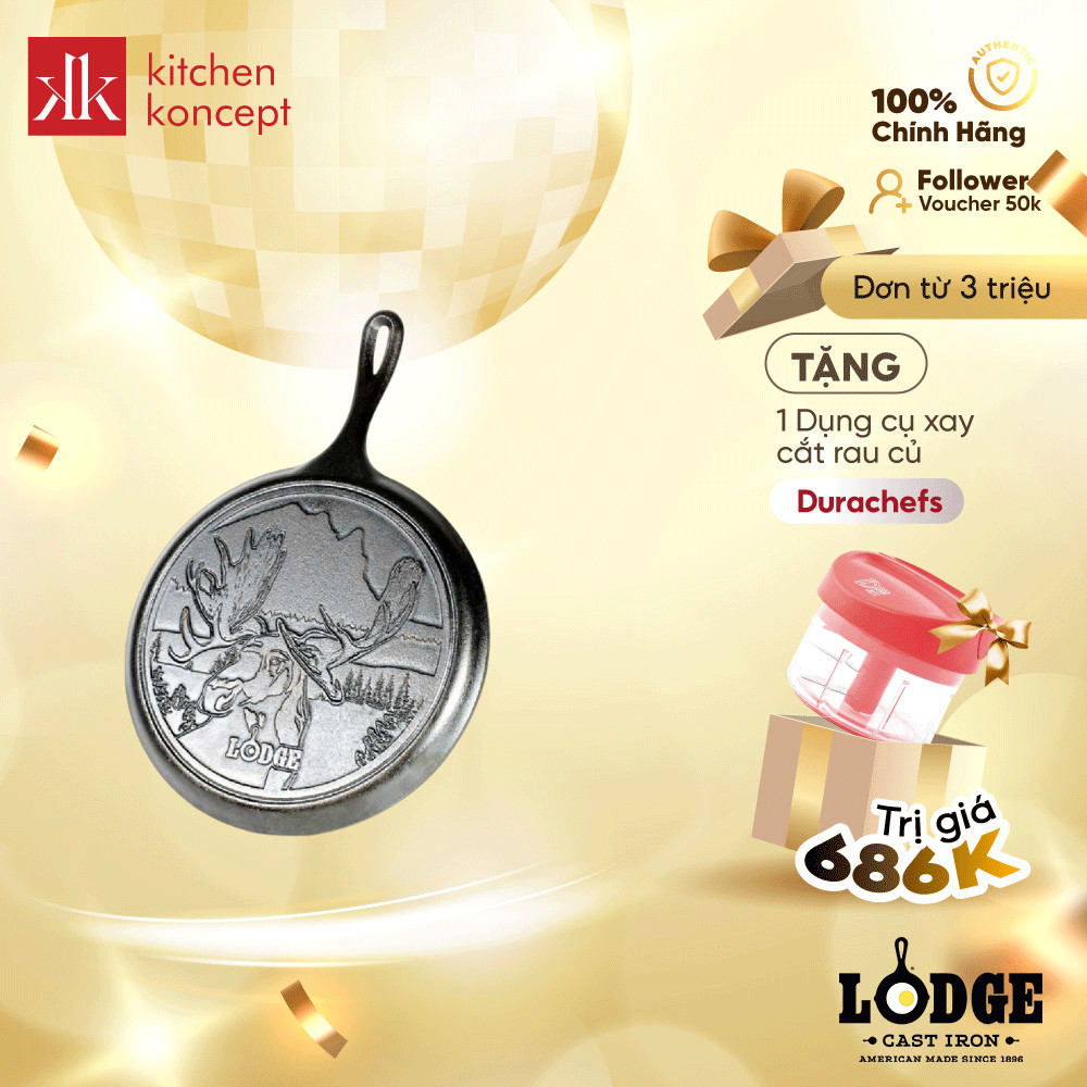 Chảo Gang Đáy Hình Nai Lodge - 26cm