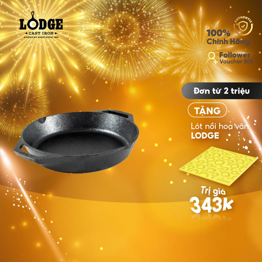 Lodge - Chảo gang tròn dẫn nhiệt tốt dùng trên mọi loại bếp - 26cm