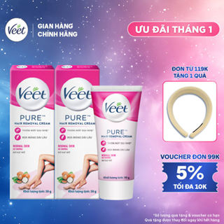   Mới  Combo 2 Kem tẩy lông Veet Pure cho da thường 50g công thức cải tiến 