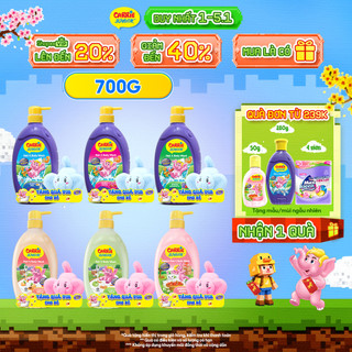   TẶNG Voi dây cót  Chai Sữa Tắm Gội cho bé Carrie Junior hương trái cây thiên nhiên 700g  Tặng màu ngẫu nhiên  