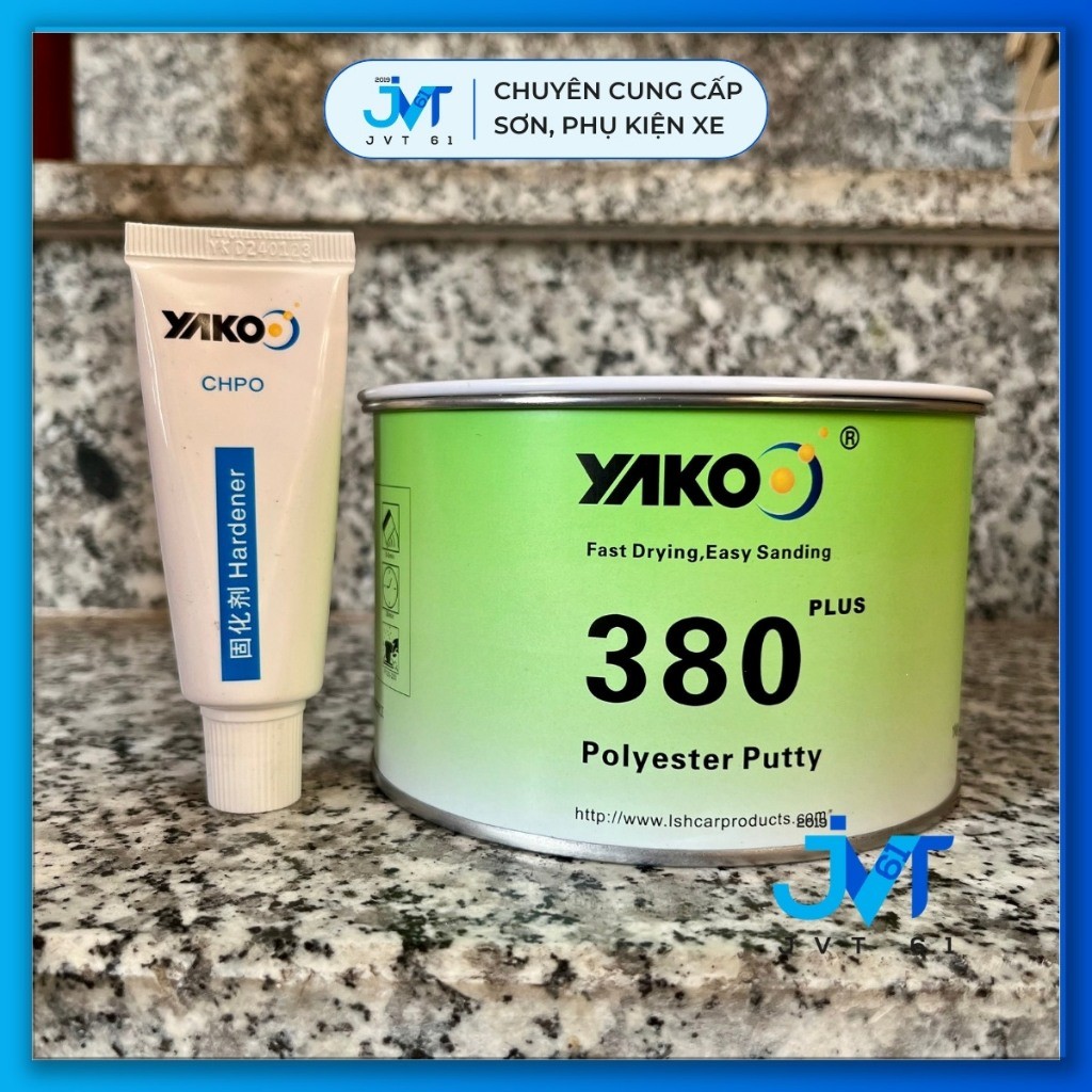 [Có chiết lẻ] Bột bả Matit Yakoo 380 - Hai thành phần (2K) lon nguyên 1kg