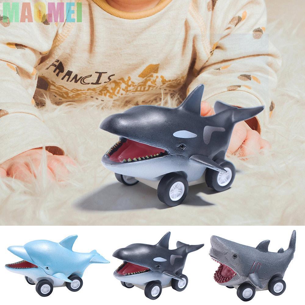 MAOMEI Press and Go Car Toy, Mini Great White Shark Dolphin Inertia Car Toy, Funny Cute Cool Whale S