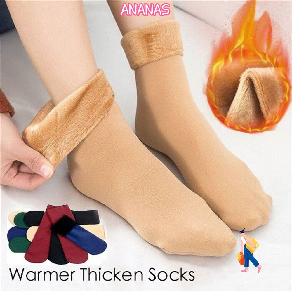 ANANAS Tất Tuyết Nữ Nam Cashmere Giày Bốt Tuyết Dày