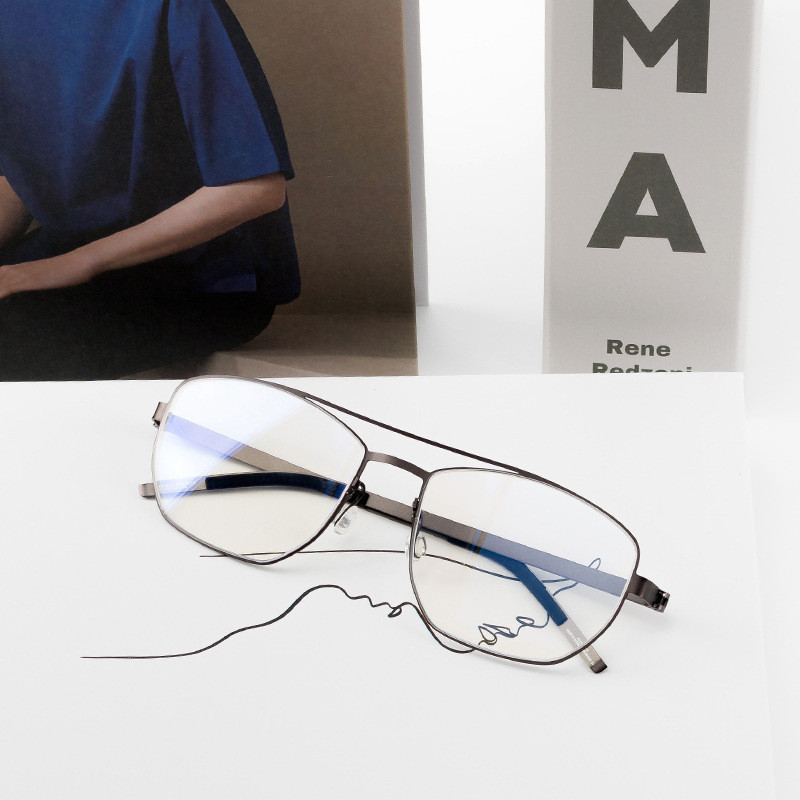 YBCF Optical Square Men and Women Glasses Can Be Equipped with Myopia Anti-blue Light Glasses Frame 
