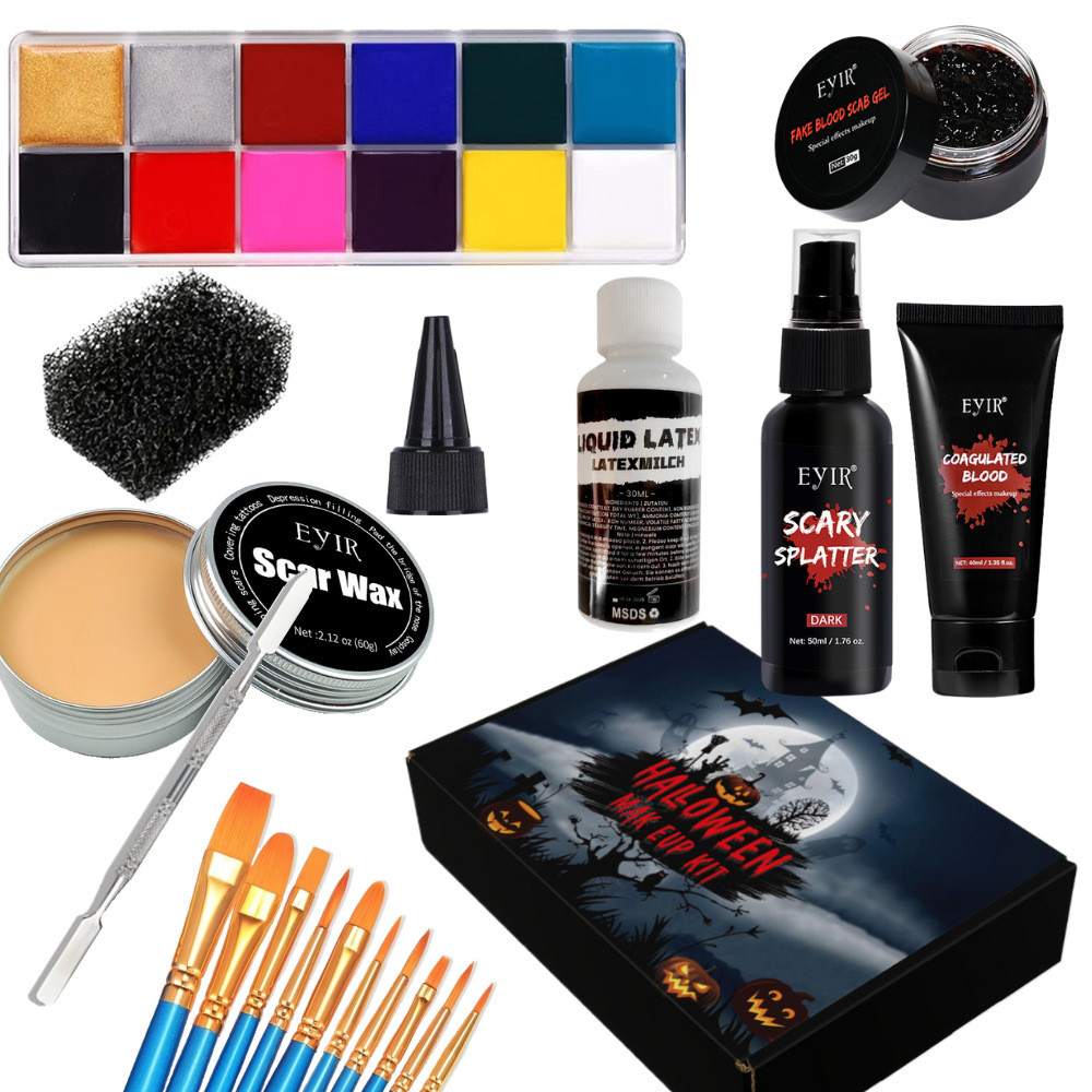 Halloween Skin Wax Plasma Blood Cream Bộ trang điểm cao su Scar Makeup Party Makeup Tao 1.04