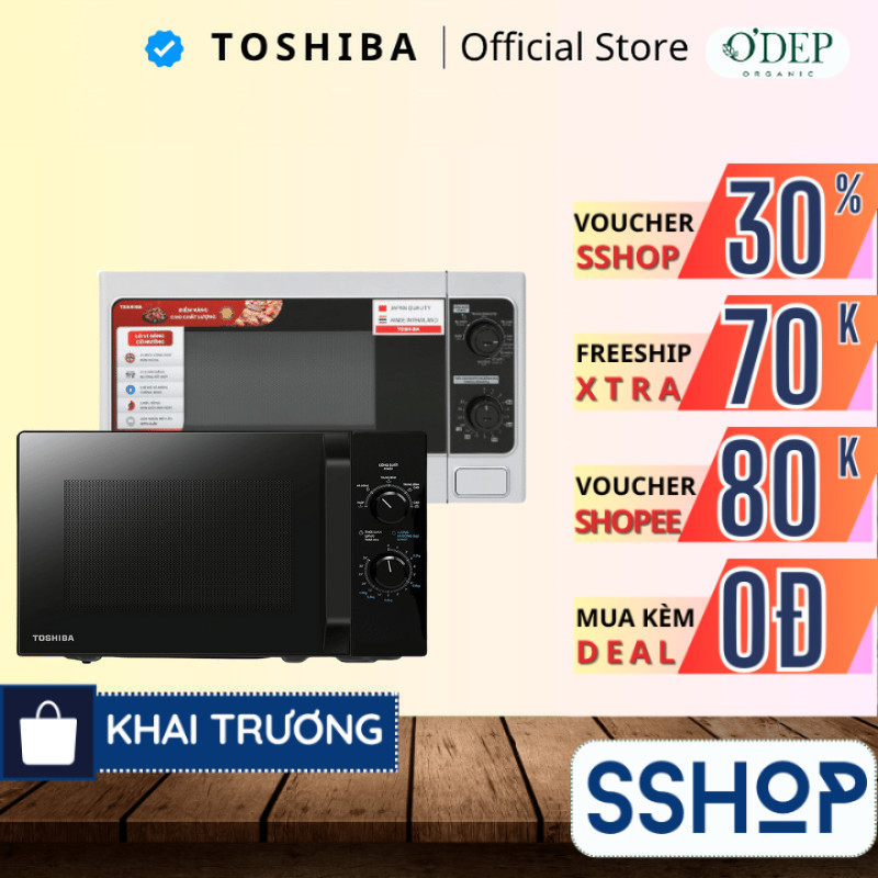 Lò vi sóng Toshiba MWP-MM20P(WH)/ MWP-MM20P(WH) - Hàng chính hãng, bảo hành 12 tháng - SSHOP SSO