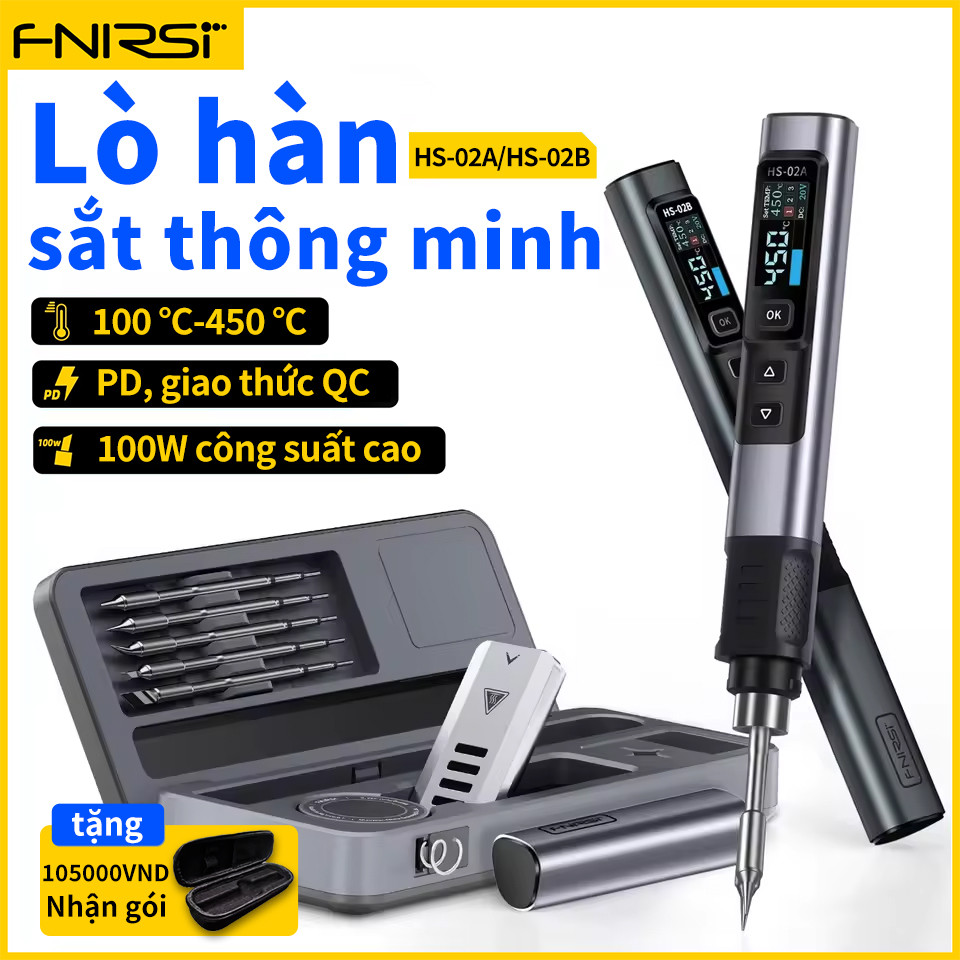 Bàn ủi hàn thông minh FNIRSI HS-02 Hộp lưu trữ bàn làm việc di động Bộ sắt hàn