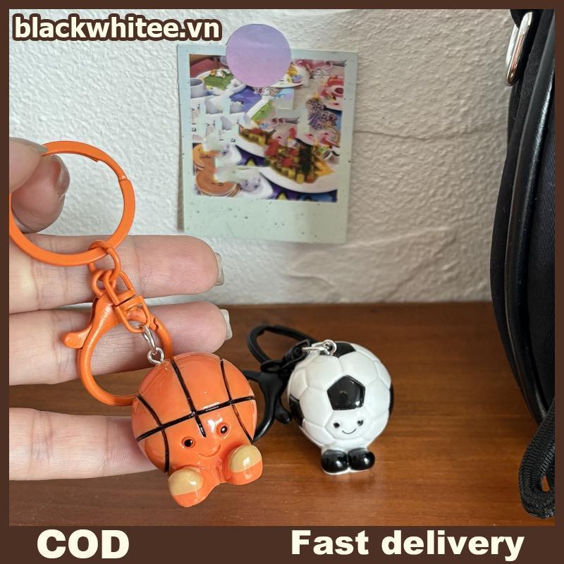 BWHTE Hoạt Hình Dễ Thương Bóng Đá Ba Chiều Móc Khóa Cầu Lông Kawaii Vui Vẻ Sáng Tạo Cặp Đôi Trang Tr