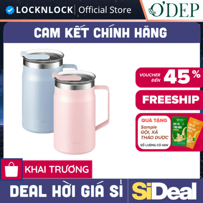 Cốc giữ nhiệt LocknLock Metro Table Mug 600ml Chính hãng  LHC4282 - SIDEAL SIL