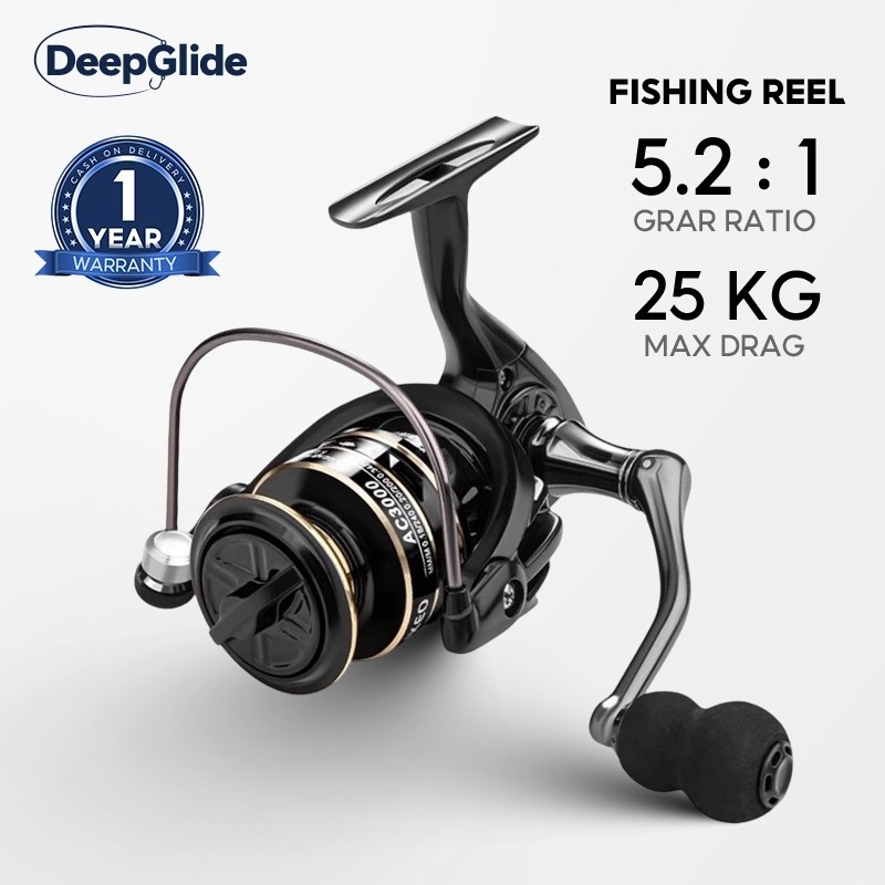 Máy cuộn dây câu kim loạiDeepGlide AC1000-AC7000 Fishing Reel Metal Bait Reel Fshing Rod Set Spinnin