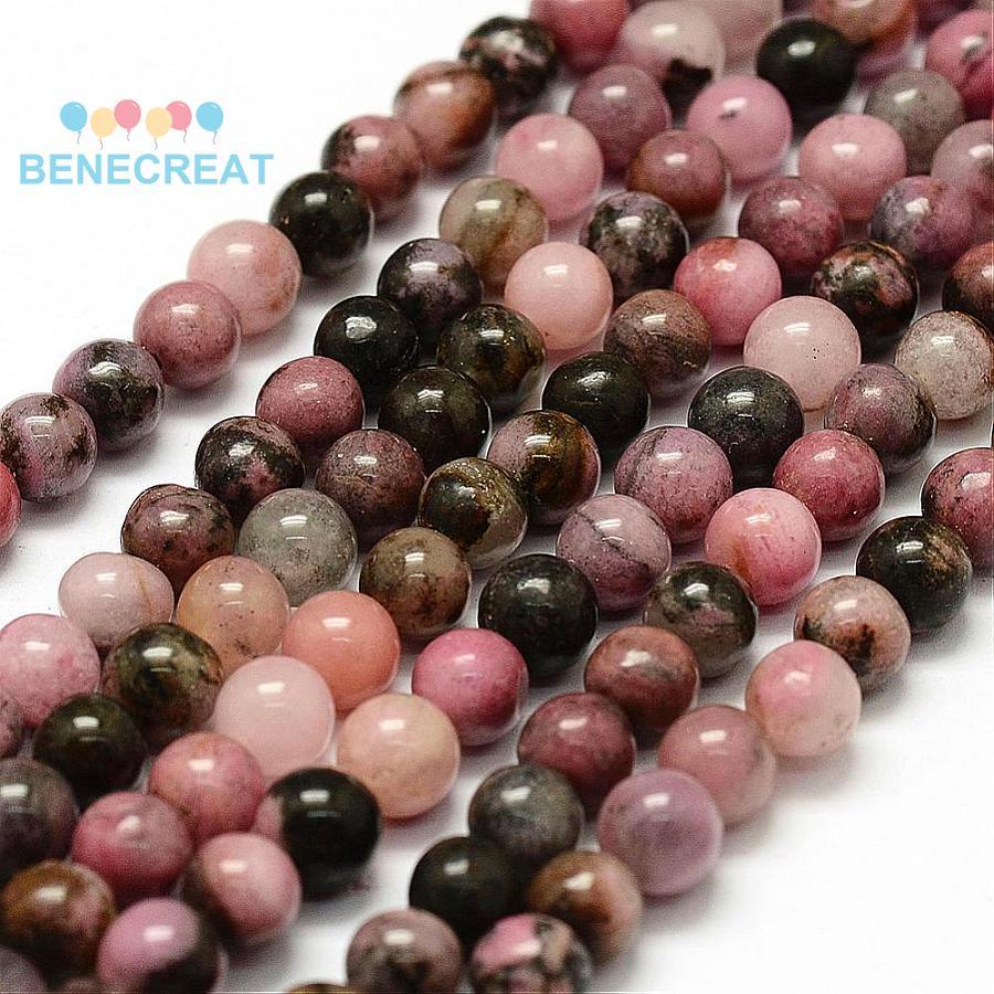 BENECREAT Hạt dây tròn 8mm lỗ 1mm - Khoảng 45-48 hạt/sợi, 15 inches