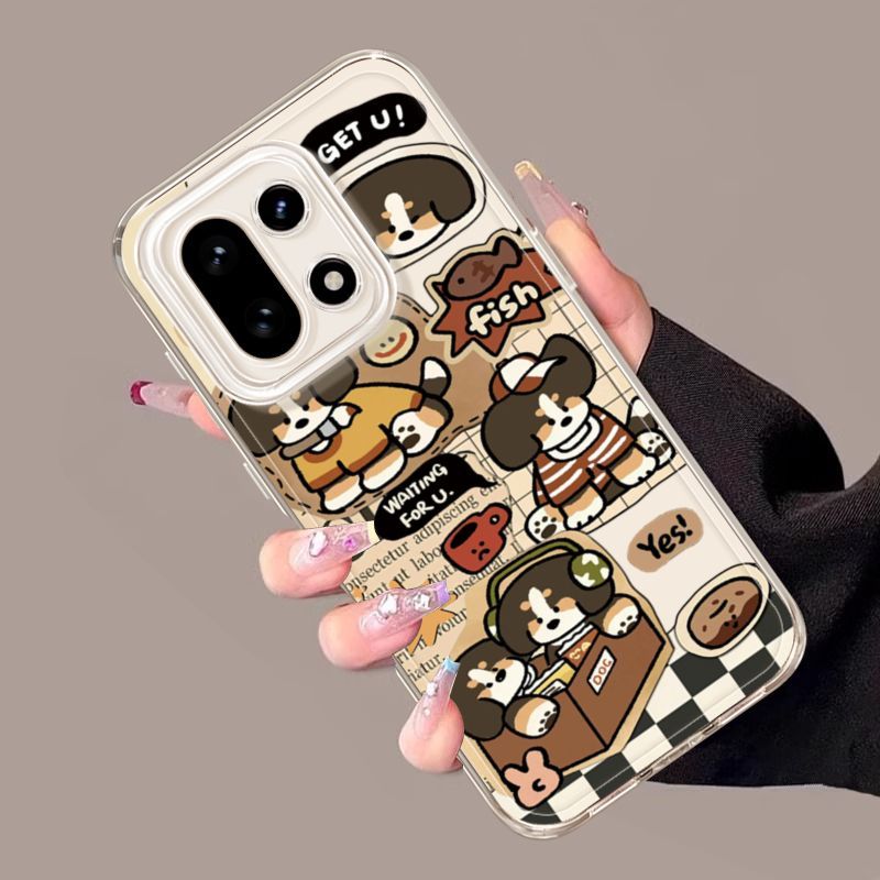Tai Nghe Puppy Thích Hợp OnePlus 15T Ốp Lưng Điện Thoại Phong Cách Mới 1Plus 15 Trong Suốt Chống Sốc