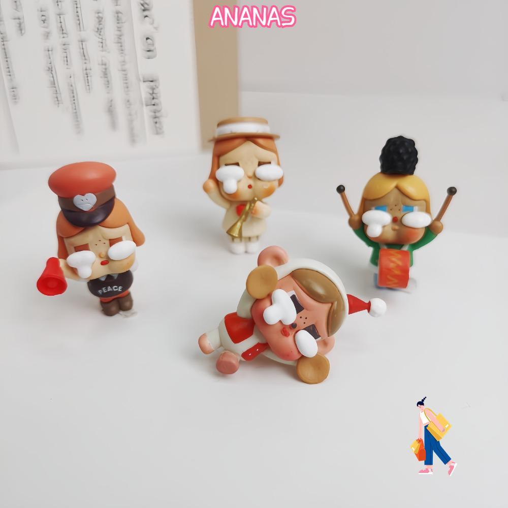 ANANAS Đồ trang trí Mini, POP MART Crying Parade Series Crybaby Box, Crying Cruising Series Popbean 