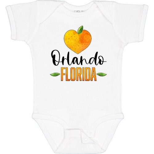 Inktastic Orlando Florida Orange In Heart Baby Body State Home Fruit City ROPF