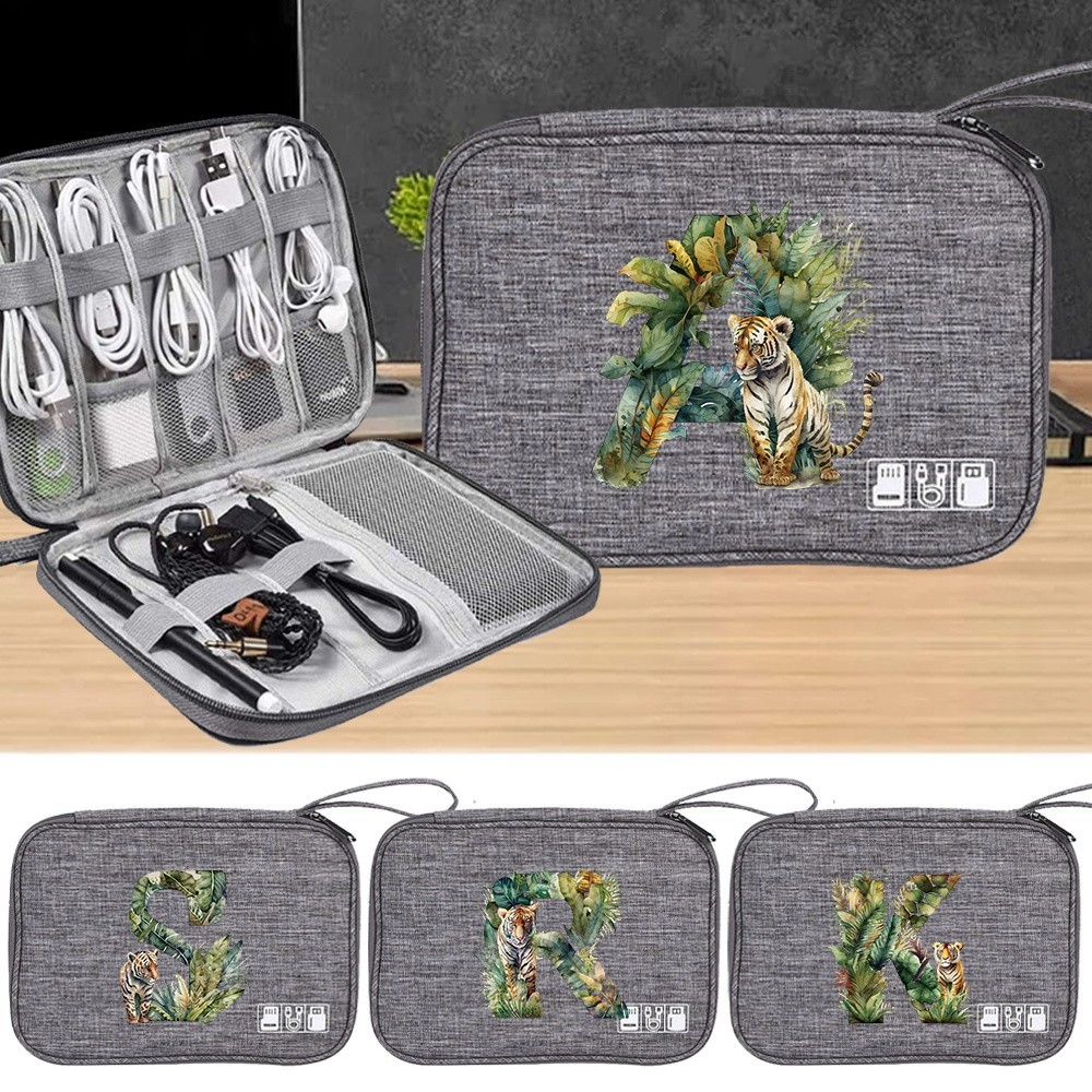Data cable storage bag Organizer Bag Zipper Storage Case for Earphone Power Bank Cable Charger Bag