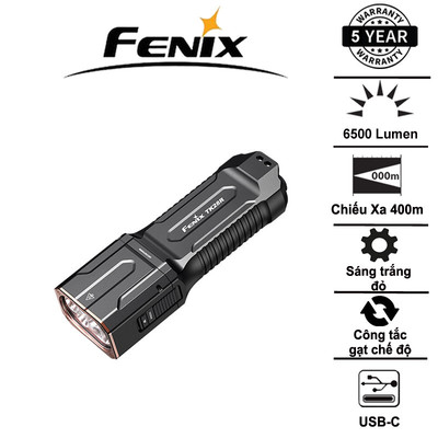 Đèn pin chiến thuật Fenix TK28R – 2 nguồn sáng trắng, đỏ sáng 6500 lm, chiếu xa 400m