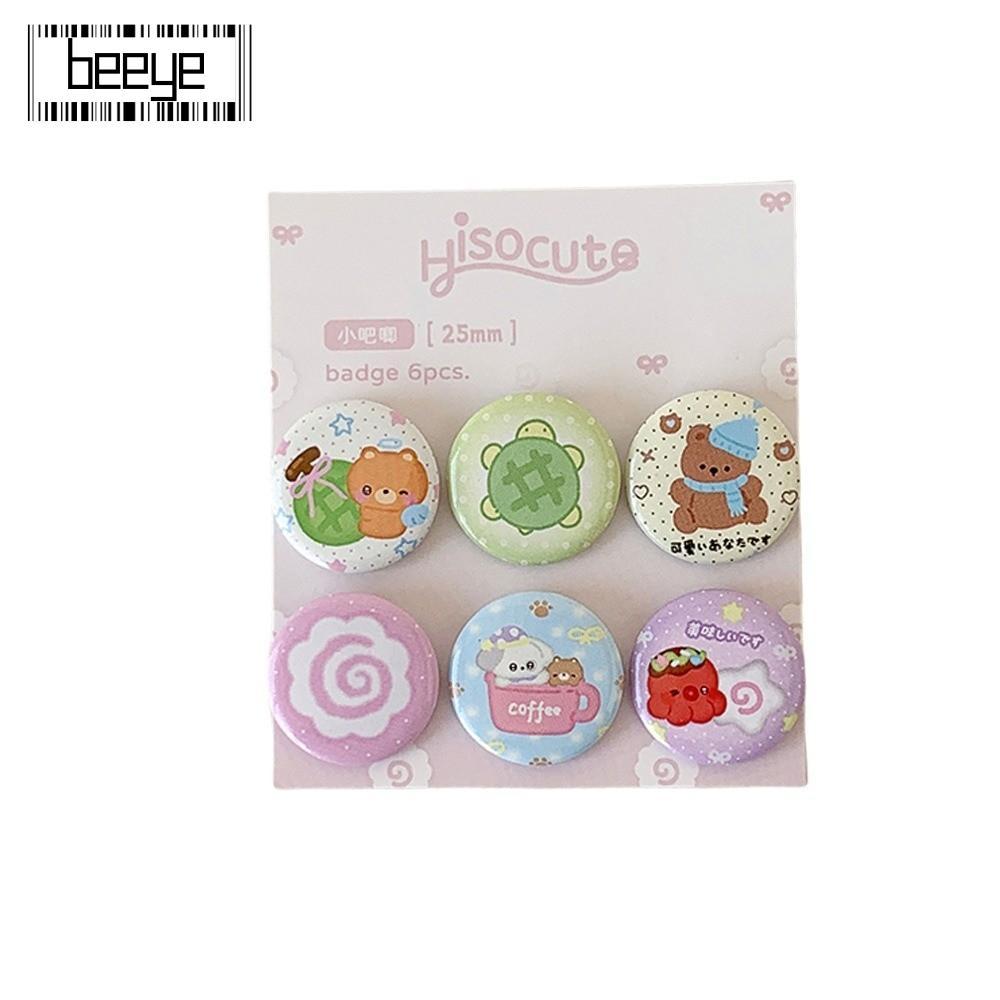 BEEYE Bộ sổ tay 6 chiếc Huy hiệu, Huy hiệu trang trí trâm cài Mini 25mm, Bộ quà tặng Baji sinh viên 