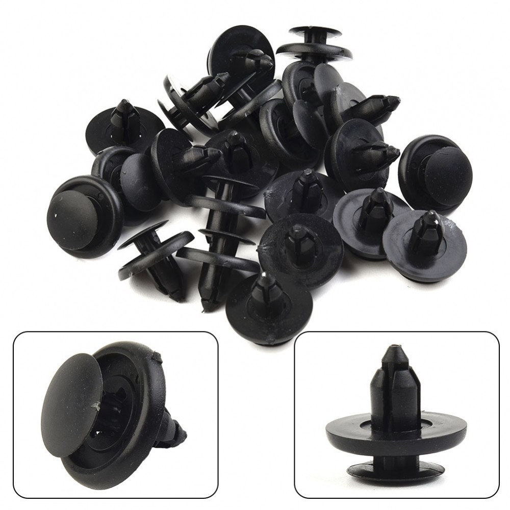 Chốt đinh tán ô tô bằng nhựa 30 chiếc cho ốp lưng Phù hợp với lỗ đường kính 7mm Màu đen