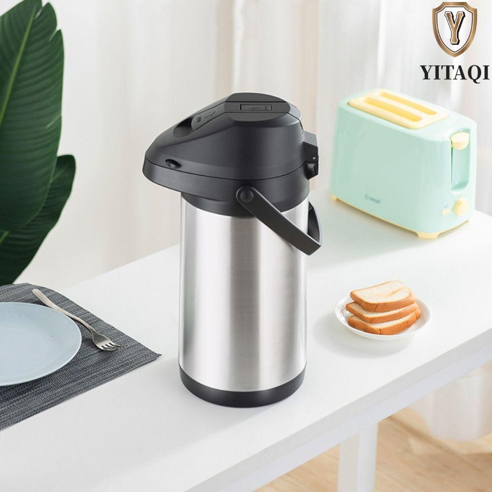 Bình cà phê YITAQI Airpot, Ấm đun nước giữ nhiệt loại ép bằng thép không gỉ, Xe máy phân phối nước d