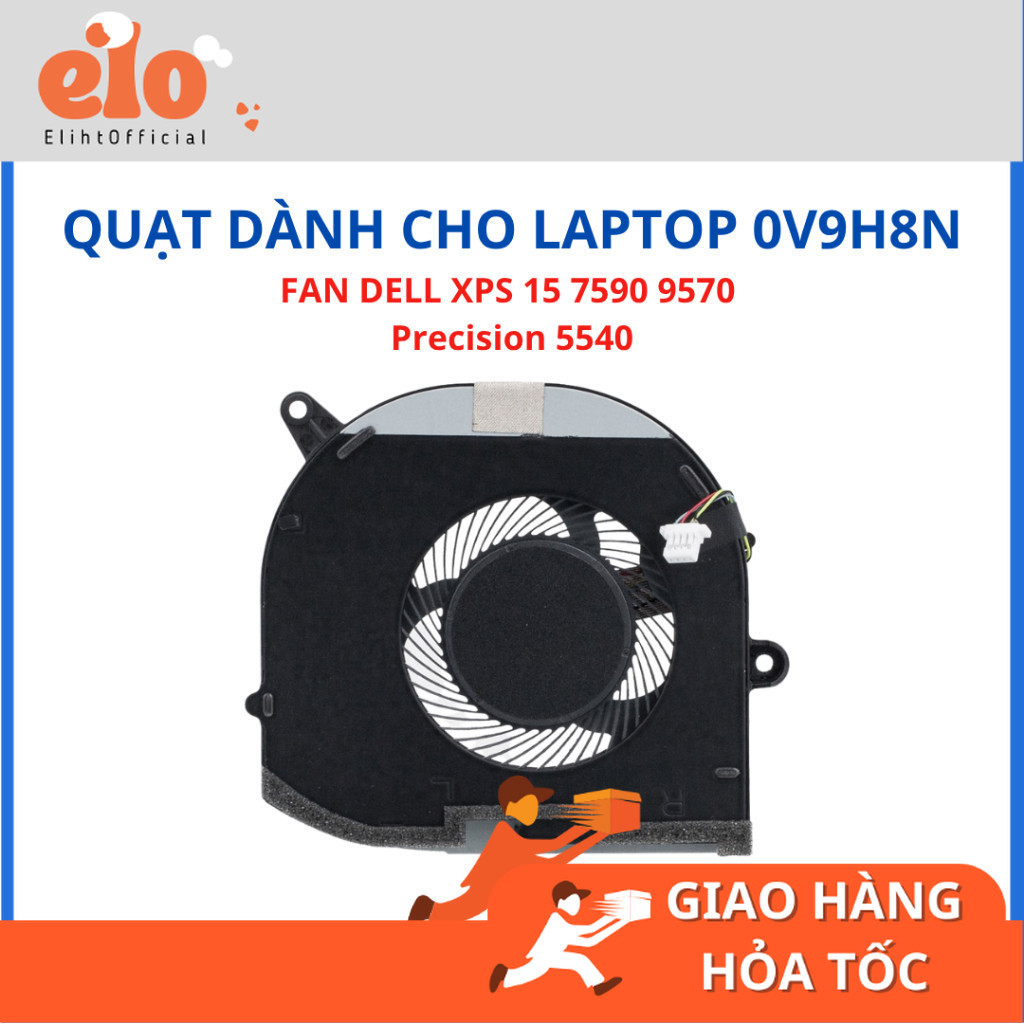 FAN Quạt tản nhiệt laptop DELL XPS 15 7590 9570  Precision 5540 0V9H8N V9H8N ZIN - LIKENEW