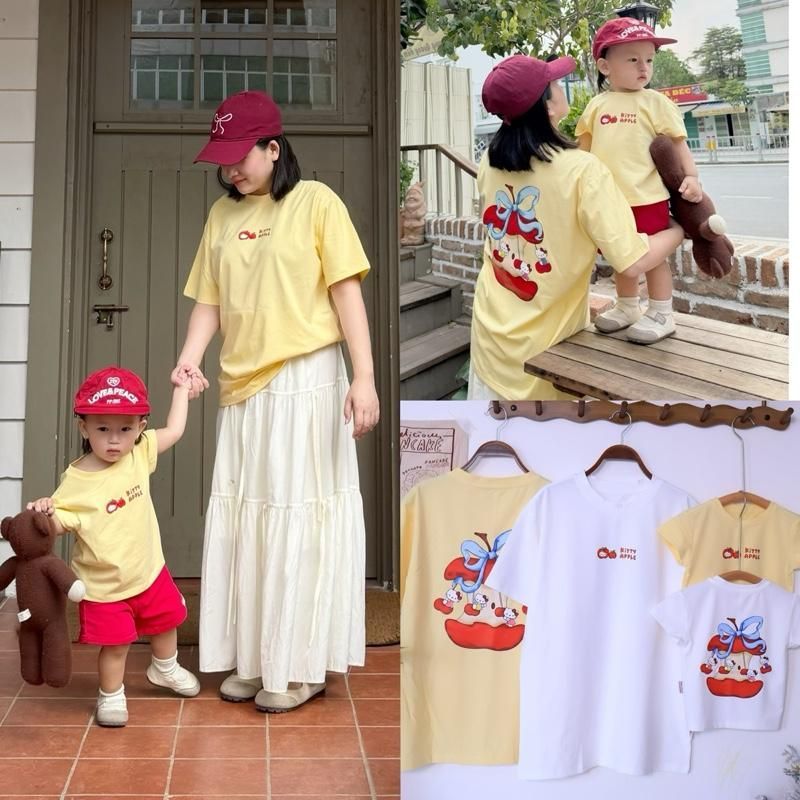[ DEAL MỞ BÁN ] Áo thun mẹ và bé KITTY APPLE dễ thương đủ size 8-95kg