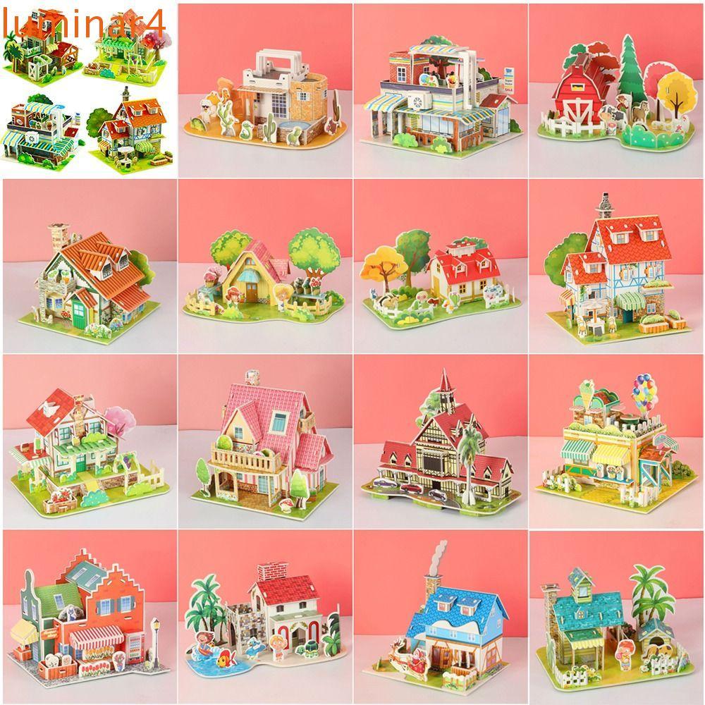 LUMINAR Building 3D Puzzle, 3D Puzzle Paper Jigsaw DIY House Model Puzzle, 3D Puzzle Handmade DIY As