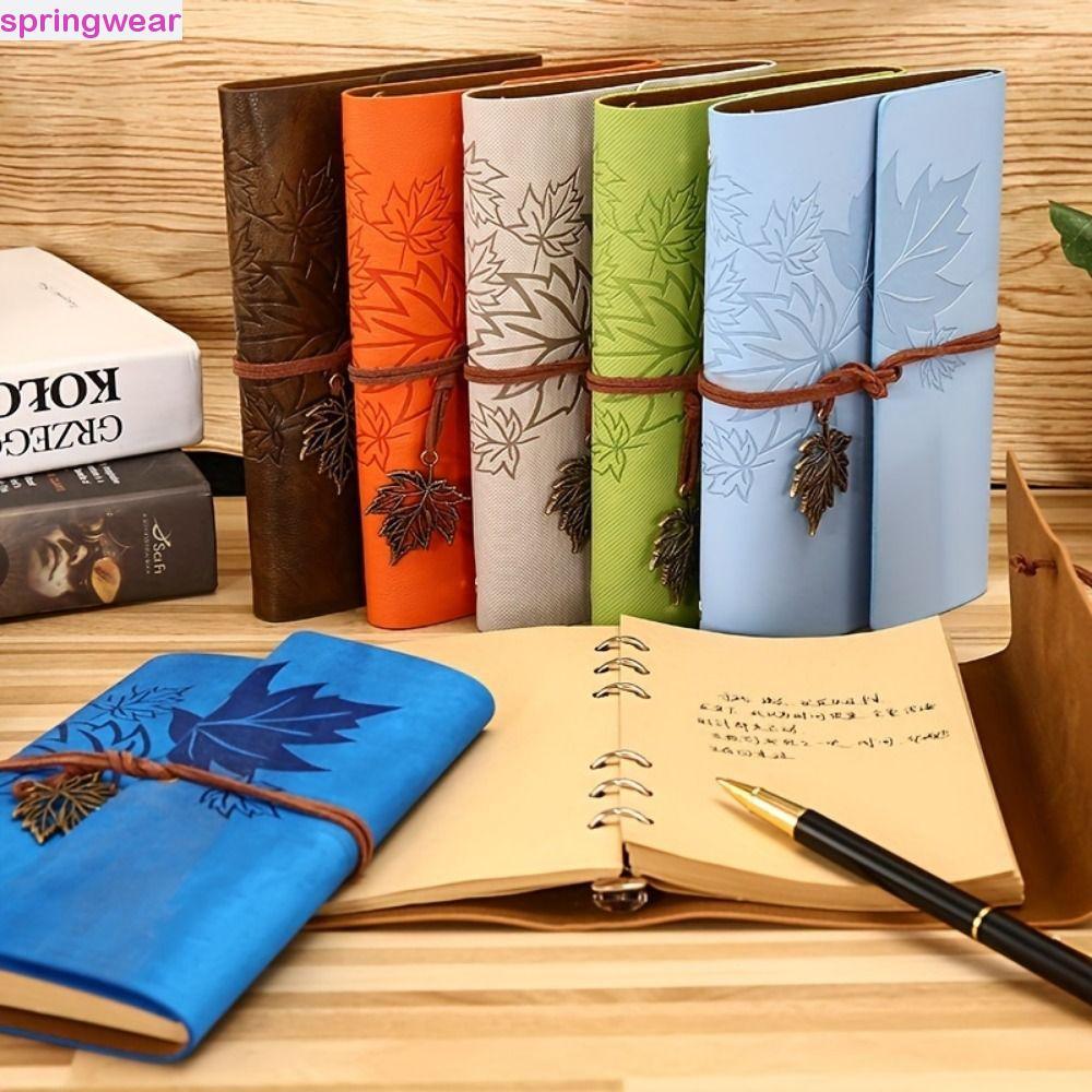 SPRINGWEAR Travelers Vintage Notebook, A7 / A6 / A5 Da PU PU Kraft Notebook, Loose-leaf Notebook Bin
