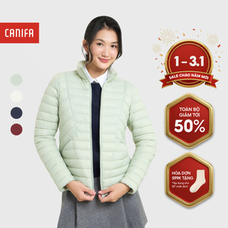  Áo khoác chần bông nữ CANIFA dài tay không mũ siêu nhẹ siêu ấm 6OT25W009 