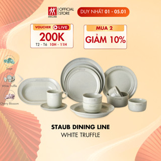  Chén Bát Đĩa Cốc gốm sứ STAUB Ceramic Dining Line màu Trắng White Truffle - nhiều size 