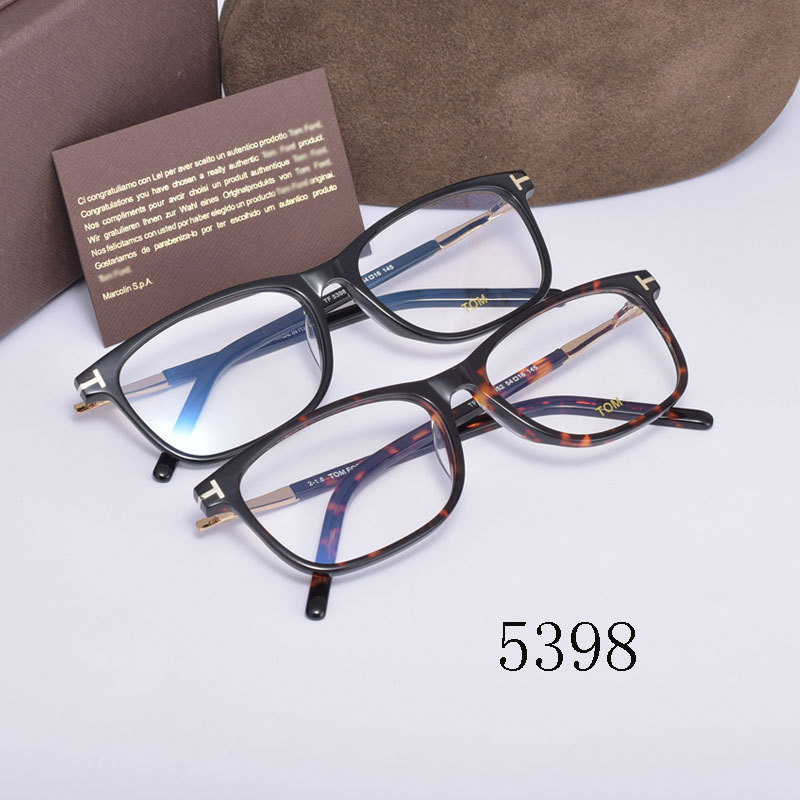 YQJQ TOM FORD Spectacle Frame TF5398Acetate Square Optical Glasses Frame Non-Prescription Glasses