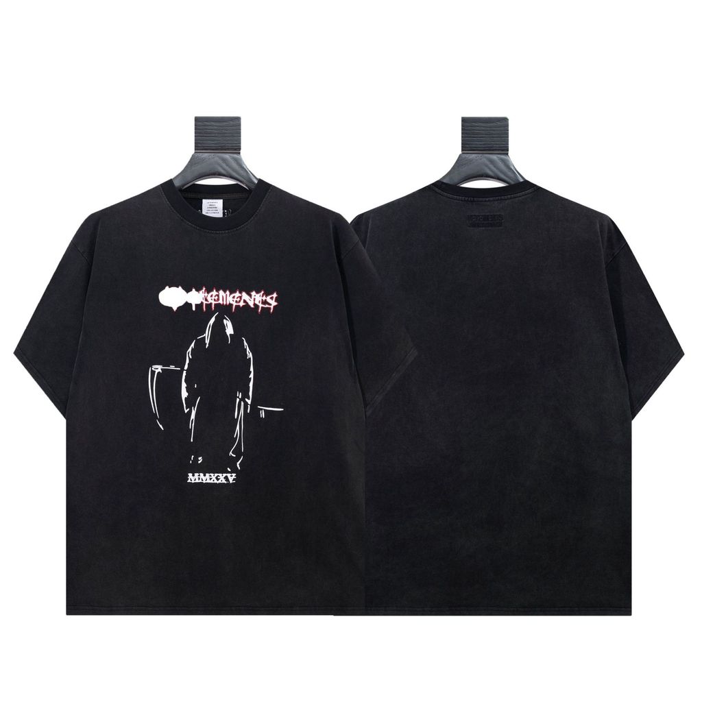 D8ZZ VETEMENTS Trendy New Letter Print Loose Round Neck Short Sleeve T T-shirt for Men and Women