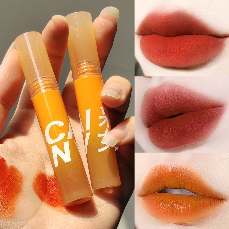 New Product#Pumpkin Color Lip Glaze Rotten Tomato Color Lipstick Earthy Color Milk Orange Color Dirt