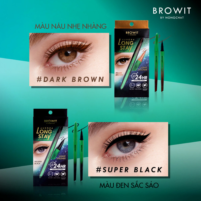 Bút Kẻ Mắt Lâu Trôi Siêu Mảnh Browit Không Vón Cục Kẻ Đều Nét Aurora Long Stay Eyeliner 0.5g | BigBuy360 - bigbuy360.vn