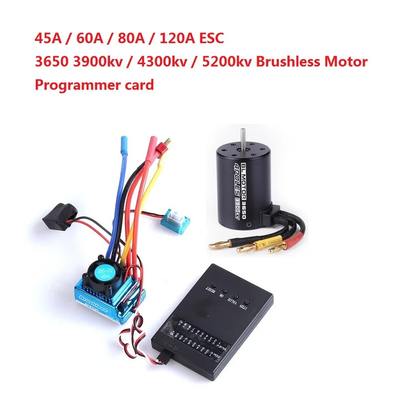 3650 3900kv 4300kv 5200KV Động cơ không chổi than / 45A 60A 80A 120A Bộ điều khiển tốc độ điện ESC k