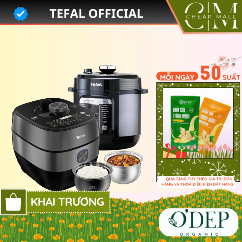 [XẢ] Nồi áp suất điện Tefal 6 Lít Chính hãng, cảm ứng đa năng nấu chậm, hầm, làm bánh CY601868/CY638