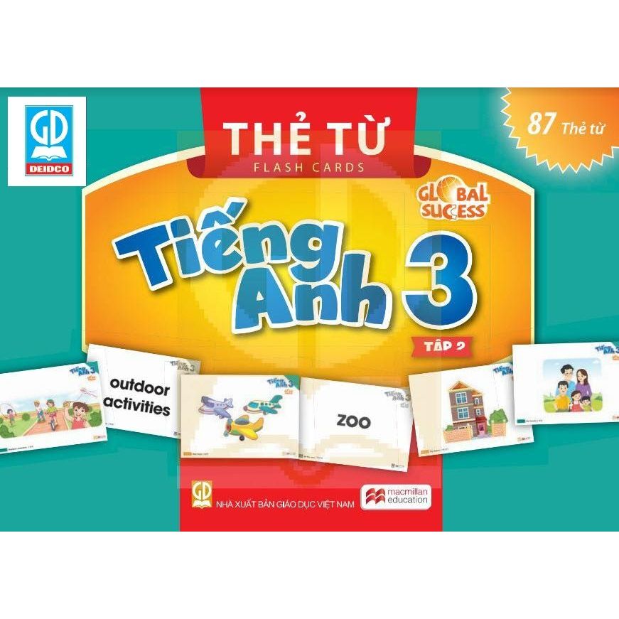Bộ 87 thẻ từ Flashcard Tiếng Anh lớp 3 tập 2- Global Success