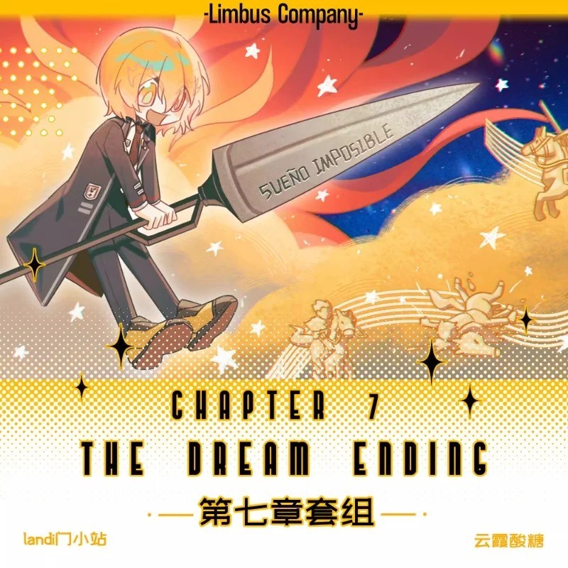 Móc khóa game Limbus Company nhân vật Don Quixote Sancho Chapter 7 mica acrylic trong suốt phụ kiện 
