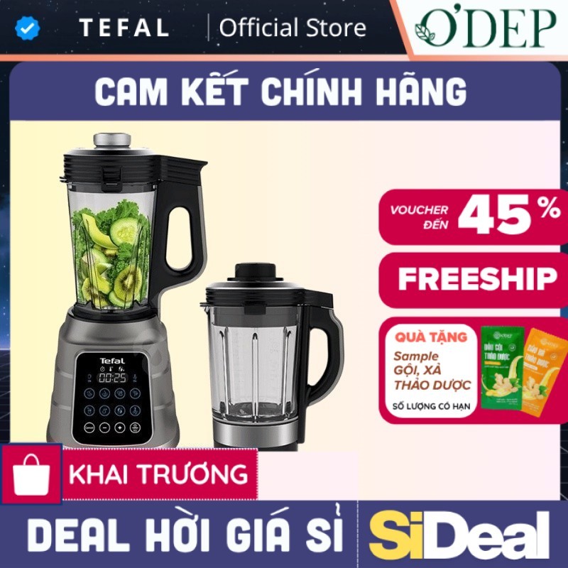 Máy nấu sữa hạt Tefal Chính hãng, xay nấu nóng lạnh đa năng hút chân không BL967B66/ BL83SD66 - SIDE
