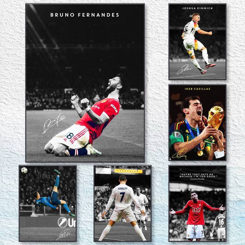 Bruno Fernandes Manchester United Lễ Kỷ Niệm Không Khung Chống Thấm Nước HD Canvas In Hình Người Han
