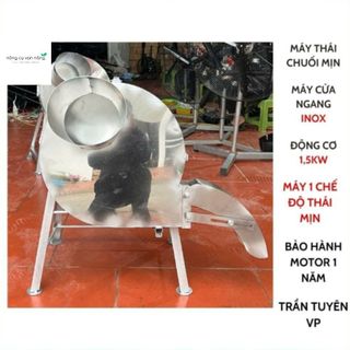 Máy Cắt Chuối INOX Cửa Ngang Động Cơ 1,5kW | Máy Thái Chuối INOX Thái Nguyên Cây Chuối Siêu Mịn - Băm Cỏ Voi. Tiện Lợi