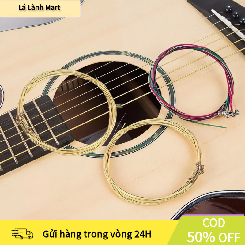 【COD】Bộ 6 dây đàn guitar acoustic giá rẻ nhiều màu, thay thế dây cũ dễ dàng, lý tưởng cho tập luyện 