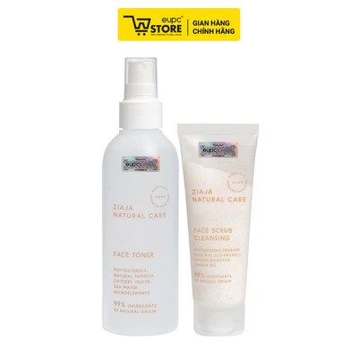 Combo Tẩy Tế Bào Chết Ziaja Natural Care 70ml Và Xịt Dưỡng Cân Bằng Ziaja Natural Care 200ml