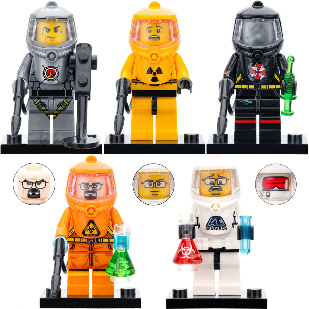 Thích Hợp Cho Lego Khối Xây Dựng Vẽ Nhạc Minifigures Nhân Viên Hạt Nhân Chống Cháy Nổ Quần Áo Zombie
