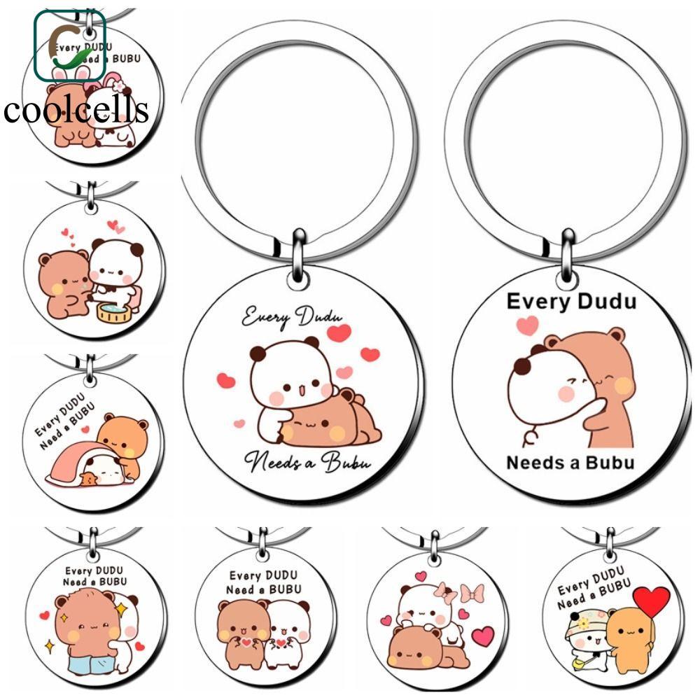 Móc chìa khóa COOLCELLS Bubu Dudu, Mặt dây chuyền túi gấu trúc và gấu Bubu Dudu, Backapck kỷ niệm đá