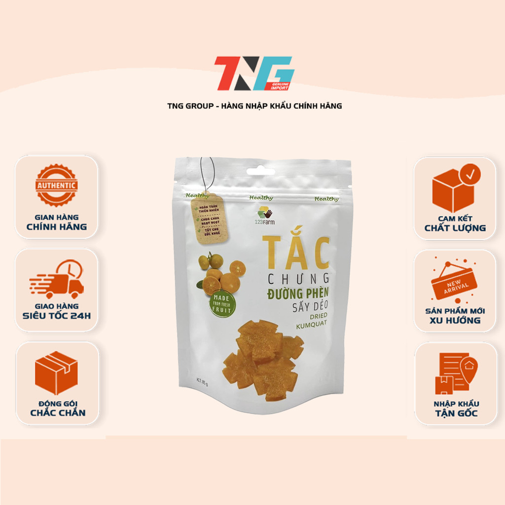 [COMBO 3 GÓI] Tắc Đường Phèn Sấy Dẻo 123Farm -  GÓI 85g