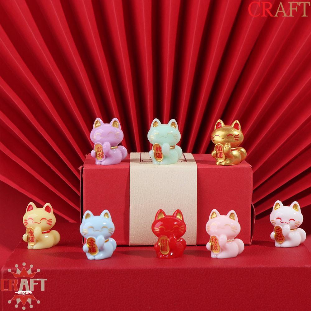 Tượng mèo may mắn CRAFT, Tượng mèo may mắn sáng tạo dễ thương, Trang trí phong thủy Phim hoạt hình M
