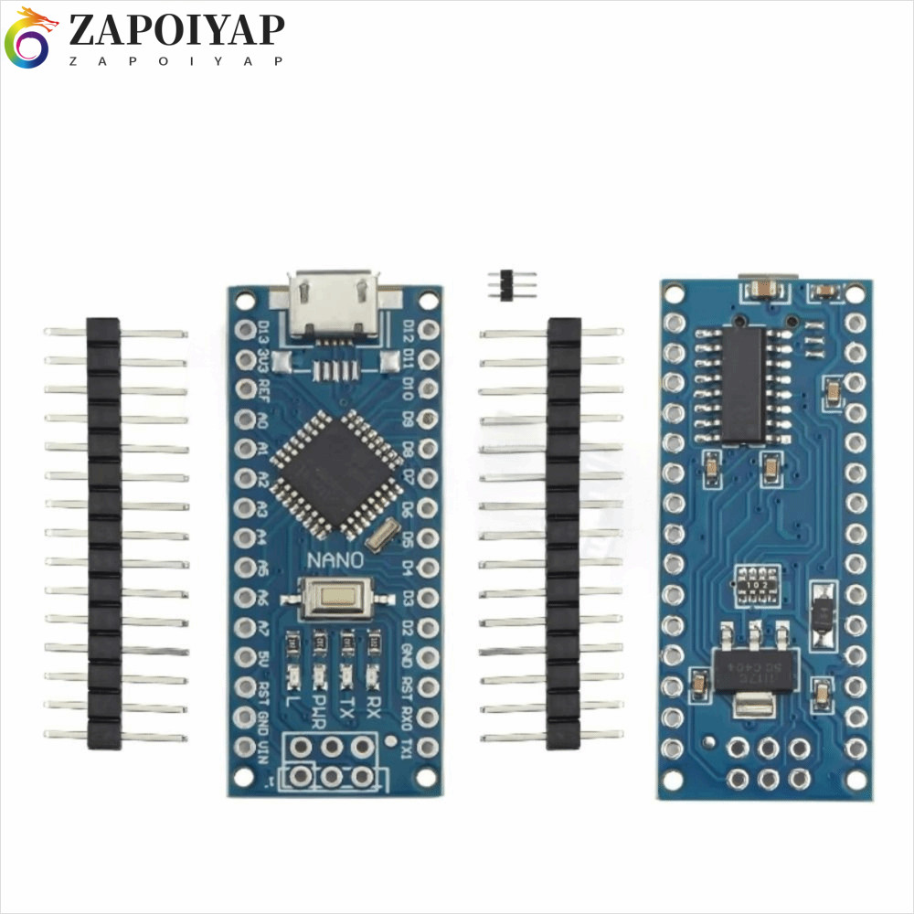 Bộ điều khiển ZAPOIYAP Nano 3.0, Micro USB CH340 Arduino Tương thích, Driver Type-C USB Mini USB ATM