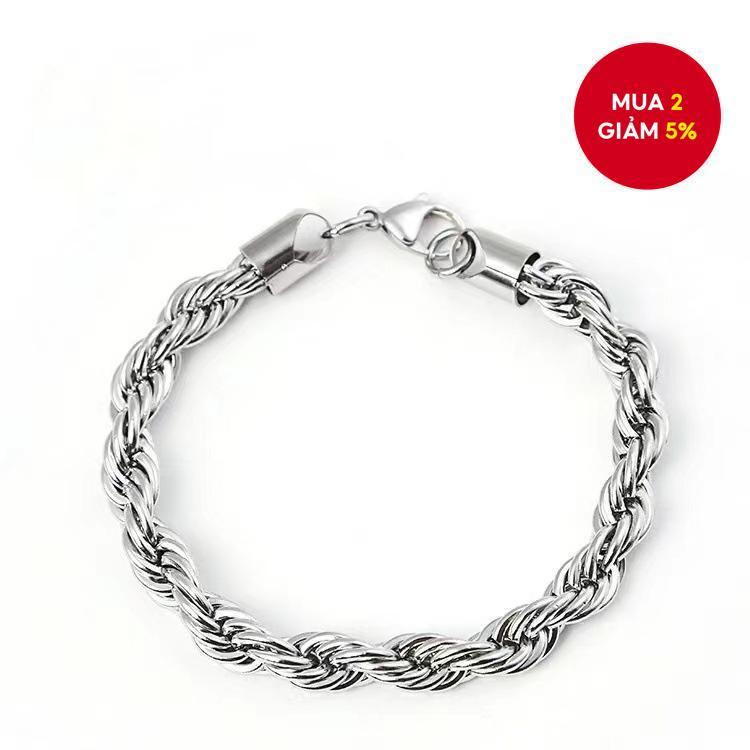 Vòng tay kim loại Helios Gene – Dây chuyền thép không gỉ 4mm dành cho nam và nữ, Trang sức tối giản